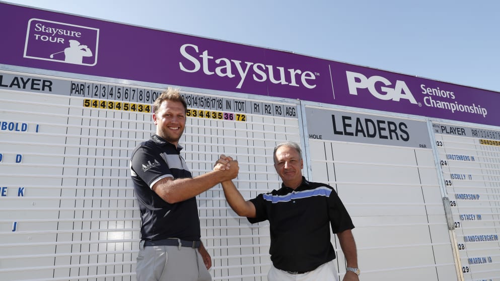 Staysure PGA Trophy winners Glen Portelli and Vic Kenny