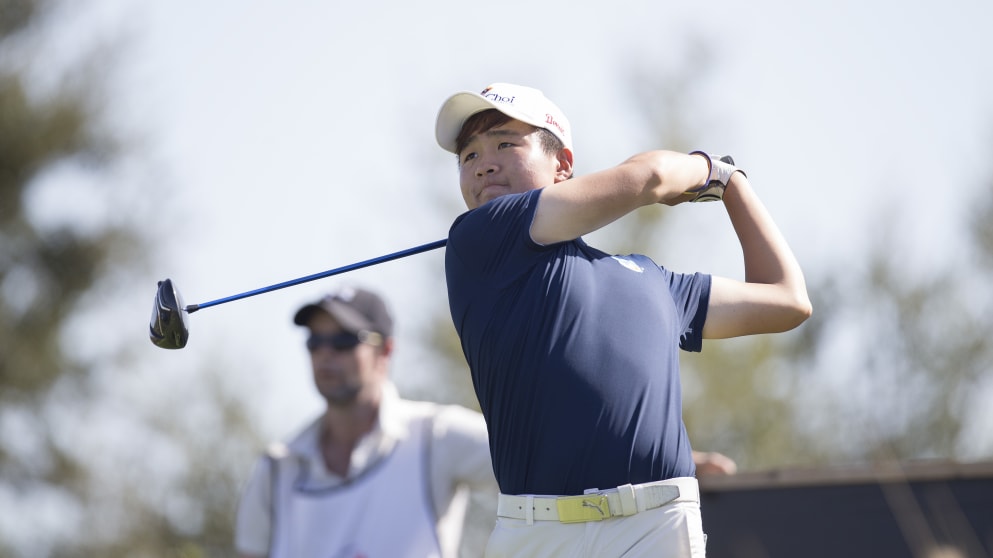 Minkyu Kim (credit HotelPanner.com PGA EuroPro Tour, Jamie McPhillimy)