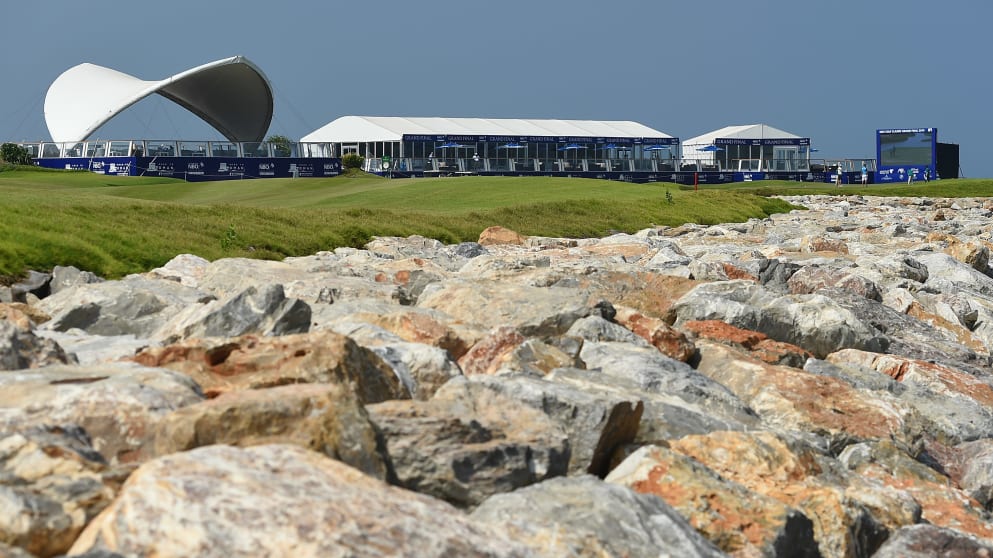 The 18th at Al Mouj Golf