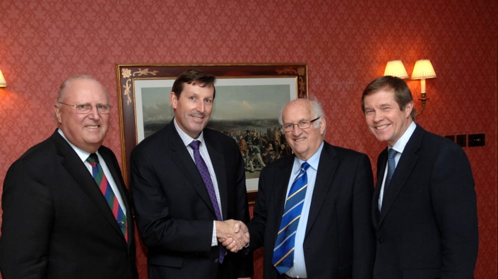 Antony Scanlon with Sir Michael Bonallack, Neil Coles and George O'Grady