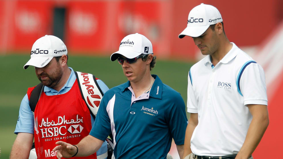 Martin Kaymer with Rory McIlroy in Abu Dhabi in 2011