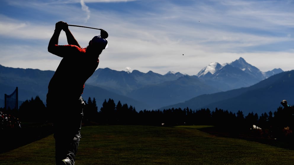 The 7th hole at Crans-sur-Sierre GC