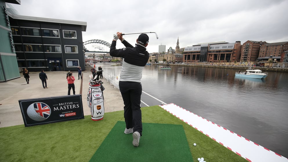 Lee Westwood in Newcastle ahead of the British Masters