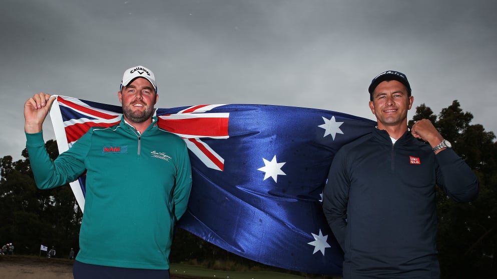 Australia's Marc Leishman and Adam Scott
