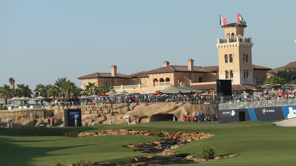 18th hole at Jumeirah Golf Estates