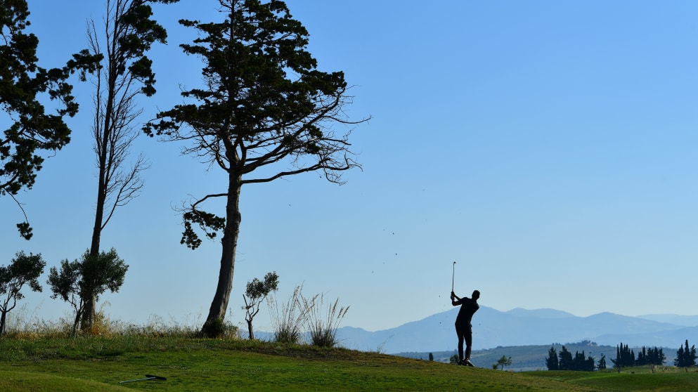 Alvaro Quiros during the first round of The Rocco Forte Open