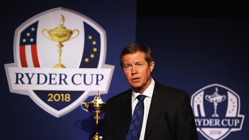 Chief Executive of the European Tour George O'Grady at The 2018 Ryder Cup announcement