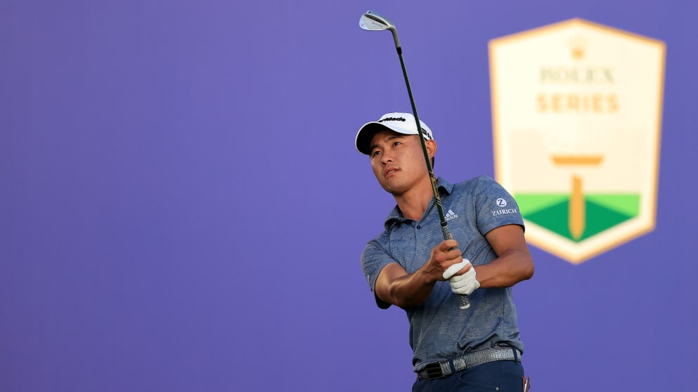 Morikawa with Rolex background