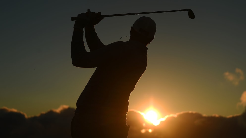 A player practices on the driving range during day one of the Madeira Islands Open - Portugal - BPI