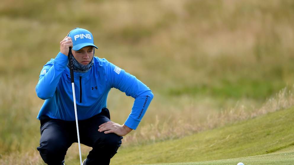 Tom Lewis in his opening round match