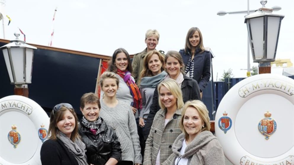 Wives and girlfriends visit the Royal Yacht