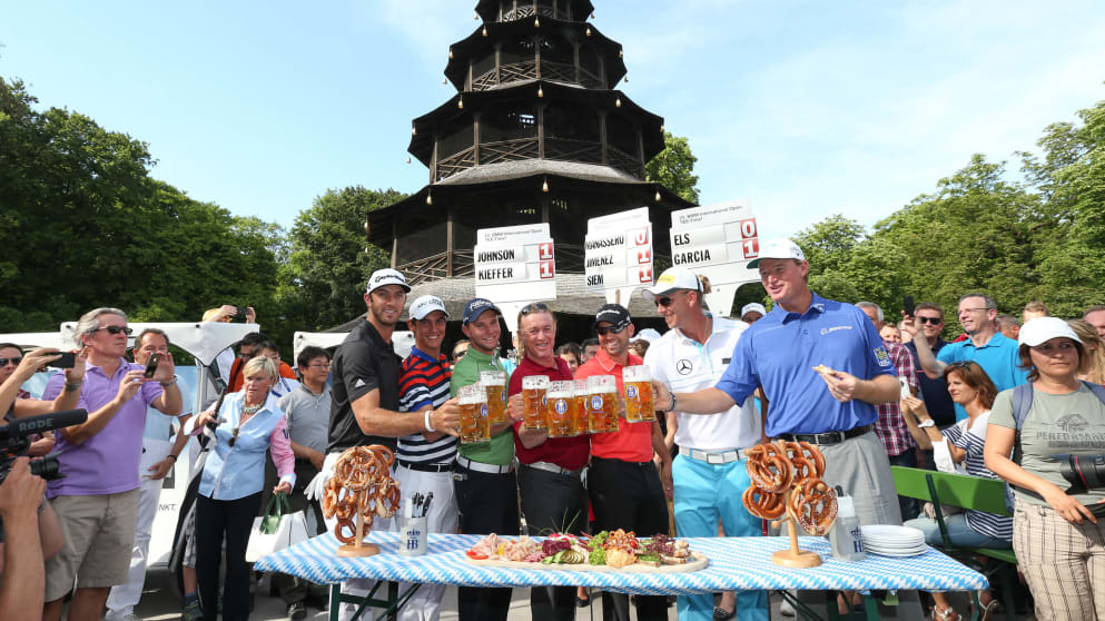 Players sample a little German hospitality at Munich's English Gardens