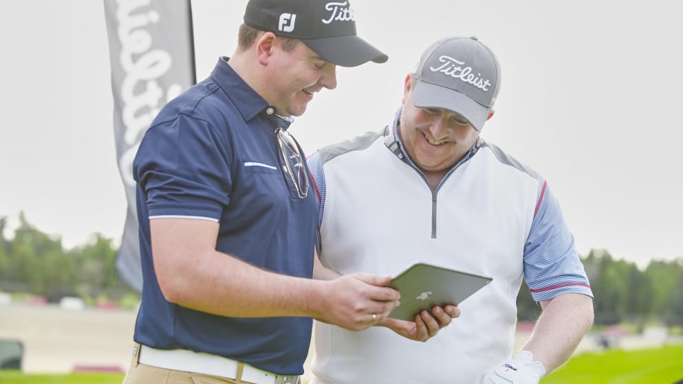 Neil McKinnon goes through the first stage of his Titleist golf ball fitting