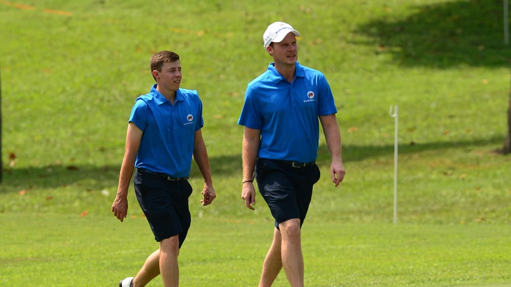 Matt Fitzpatrick and Danny Willett in practice
