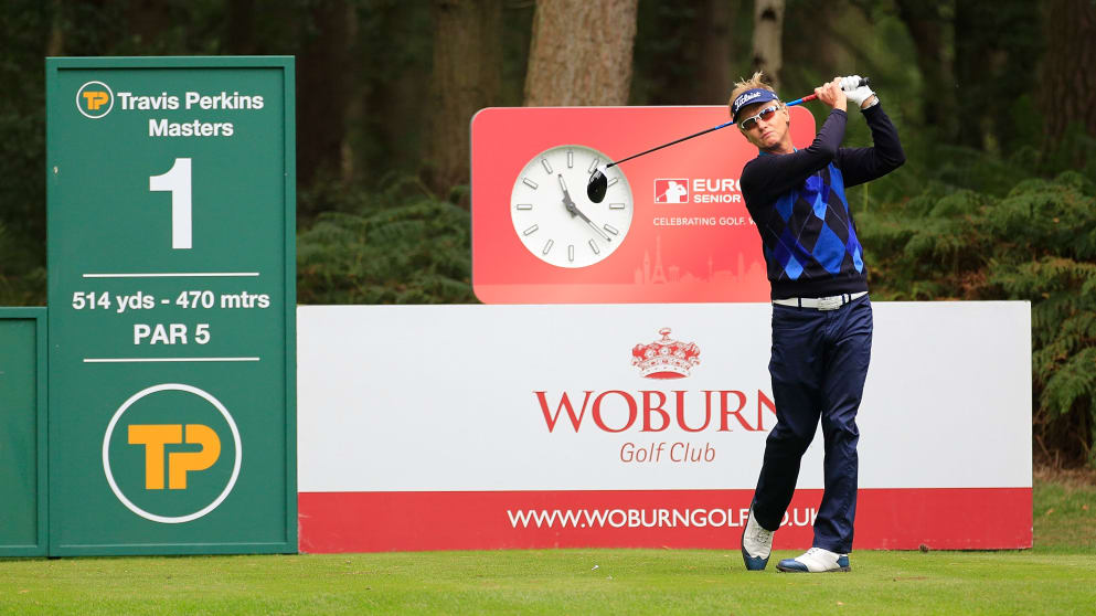 Philip Golding on the first tee at Woburn Golf Club