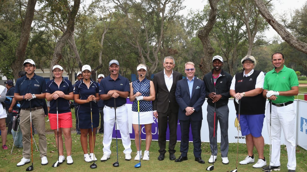 The eight competitors, Keith Pelley and Ivan Khodabakhsh