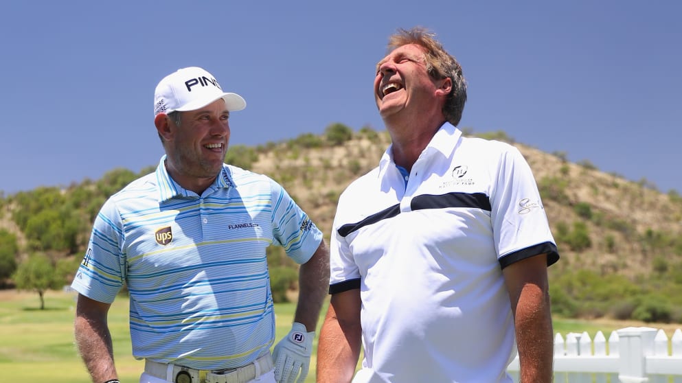 Lee Westwood and a fan at the Nedbank Golf Challenge