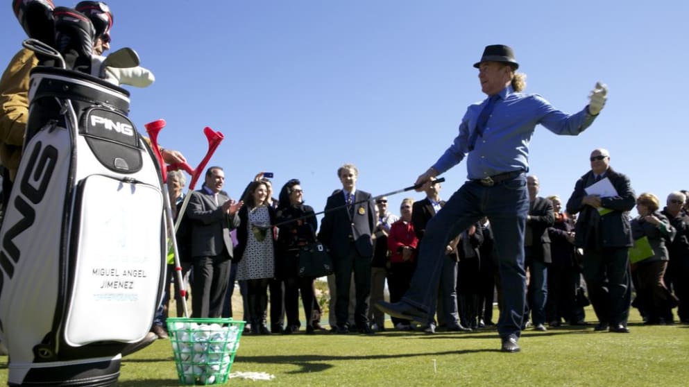 Miguel Angel Jimenez at the opening of his School of Golf in Spain