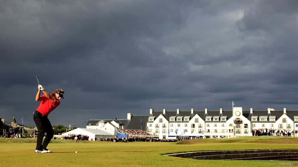 Bernhard Langer on the 18th at Carnoustie