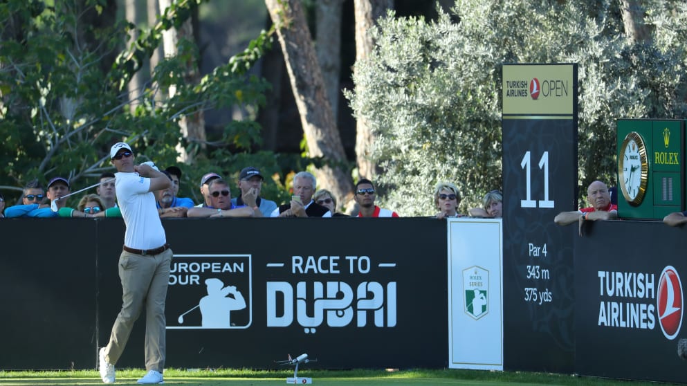Nicolas Colsaerts second round of the Turkish Airlines Open