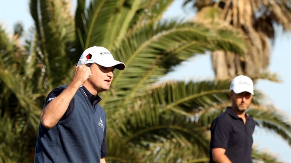 Paul Lawrie celebrates victory in Andalucia