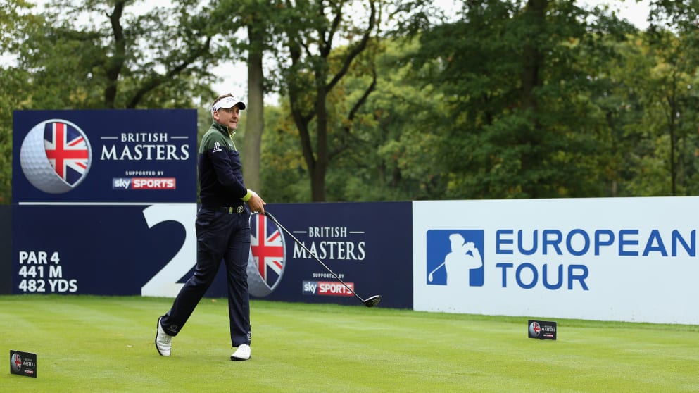Tournament host Ian Poulter in action in the Pro-Am