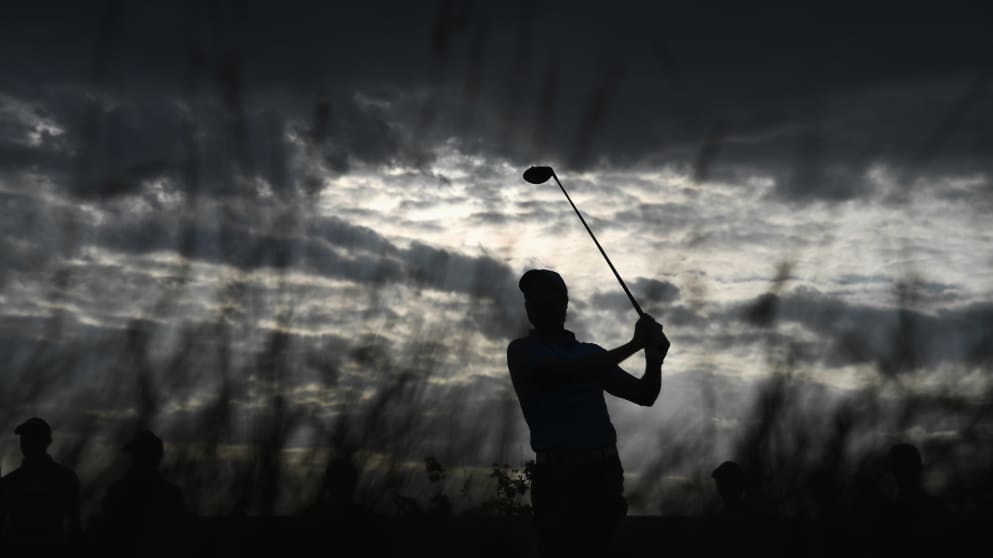 Brett Rumford tees off at the D+D REAL Czech Masters