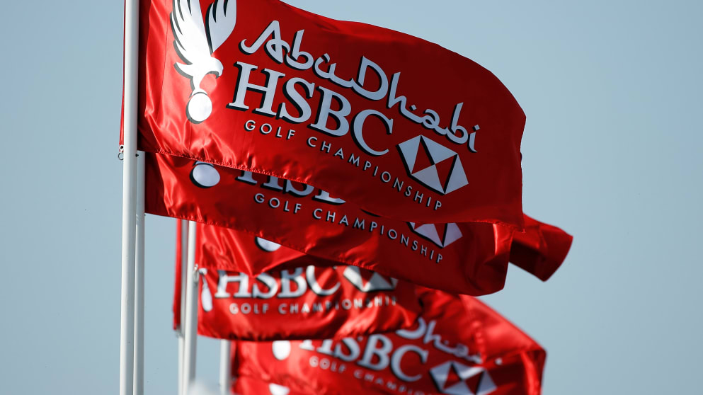 Flags fly at the Abu Dhabi HSBC Golf Championship