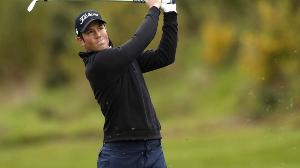 Rhys Enoch in action during the first round of the Monaghan Irish Challenge