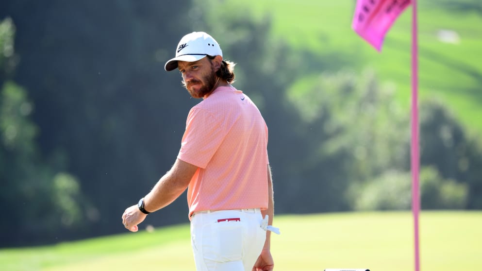 Tommy Fleetwood supporting Pink Saturday