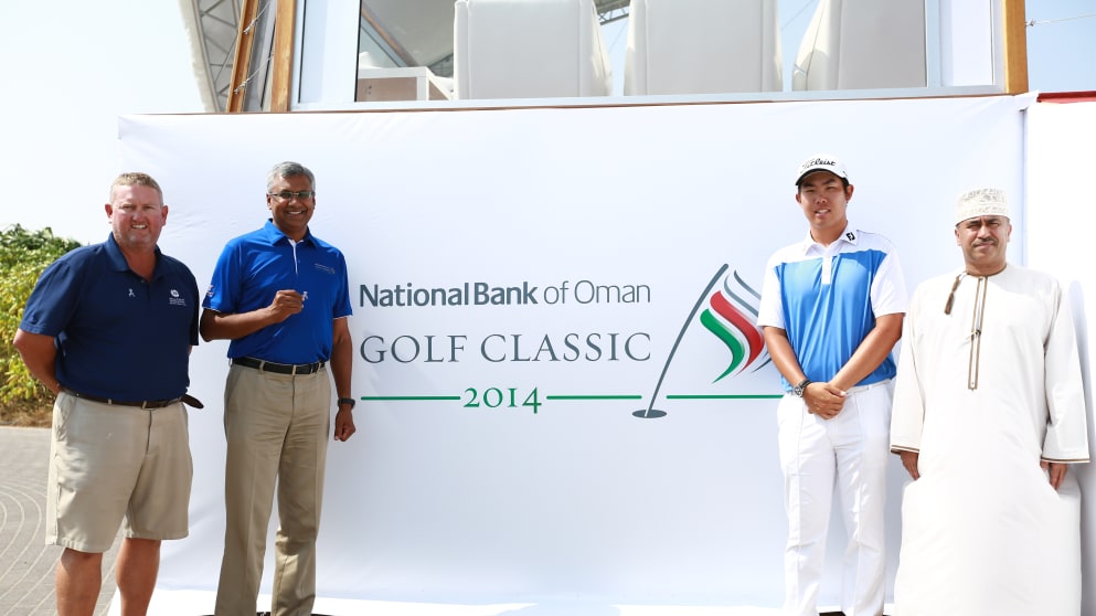 Steve Johnson, Humayun Kabir, General Manager, Wholesale Banking, National Bank of Oman, Byeong-hun An and Nasser Al Hajri, Chief Human Resources Officer at National Bank of Oman 