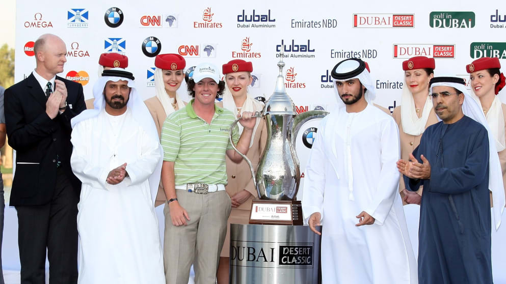 Rory McIlroy wins the 2009 Omega Dubai Desert Classic 