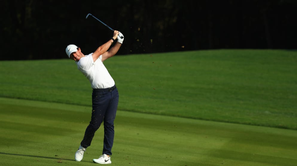 Rory McIlroy in action at the WGC-HSBC Champions