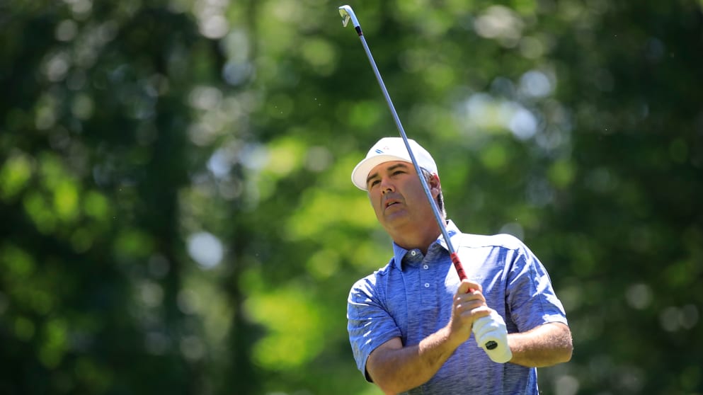 Clark Dennis during his second round at the Senior Italian Open