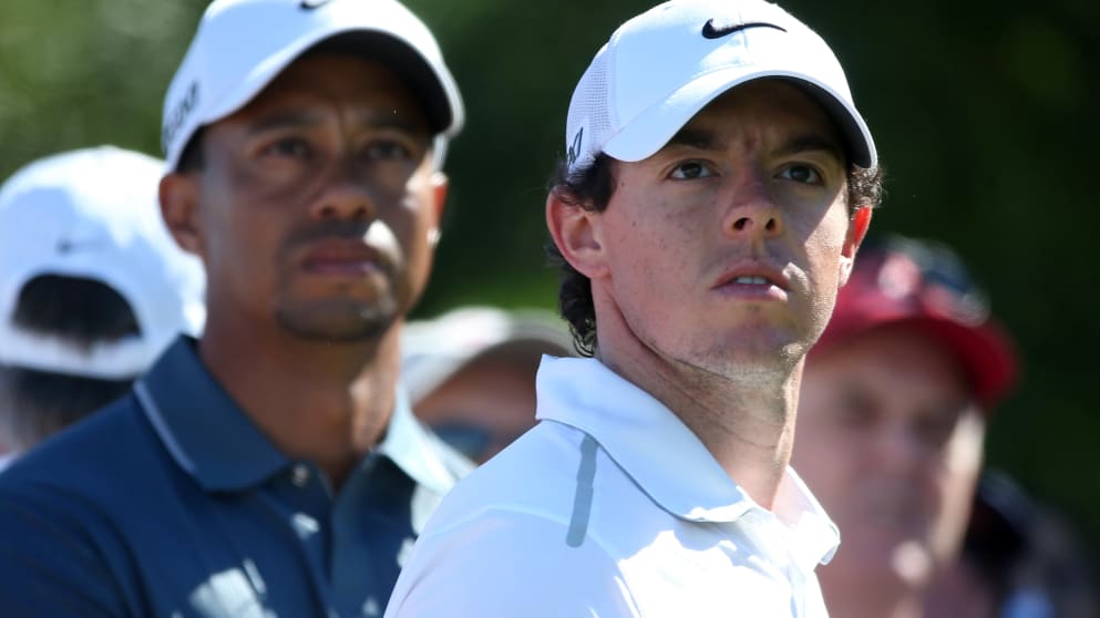 Rory McIlroy with Tiger Woods