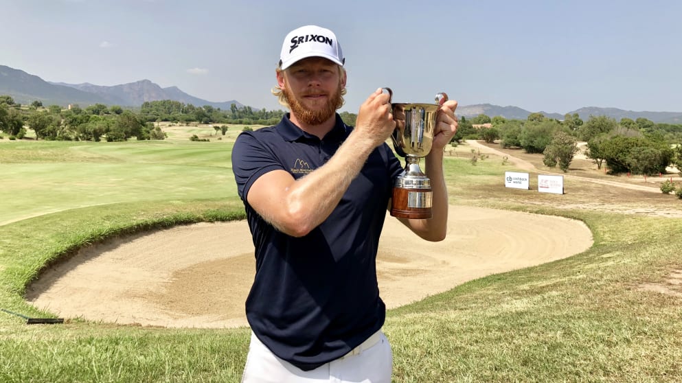 Sebastian Soderberg with the Italian Challenge trophy