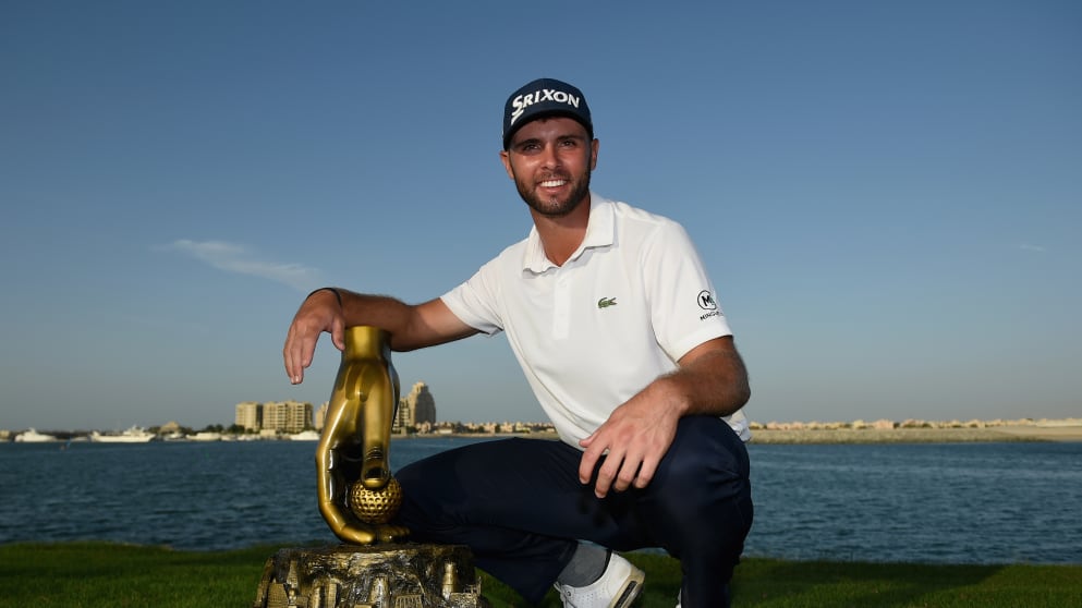 Adri Arnaus with the Ras Al Khaimah Challenge Tour Grand Final trophy