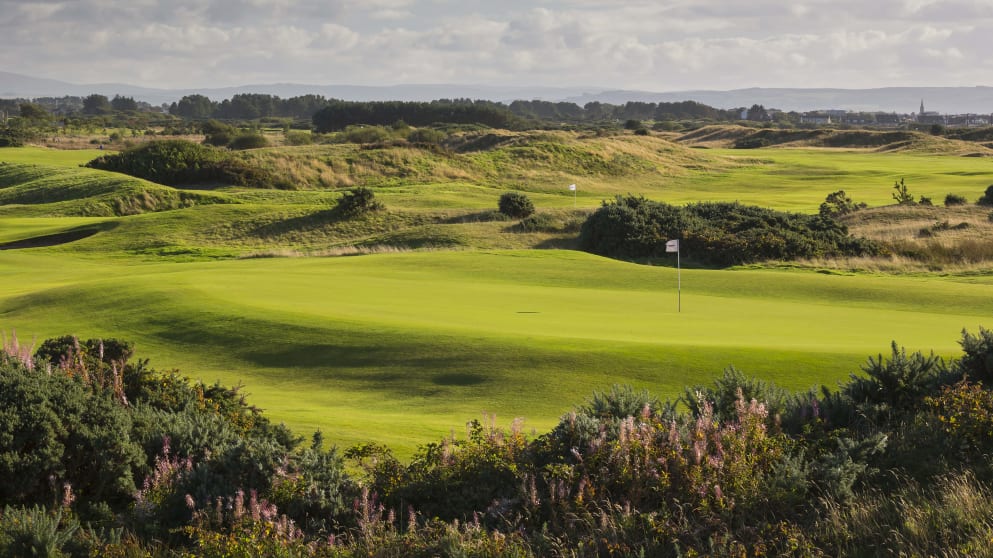 The ninth and 18th holes at Dundonald Links (pic by Mark Alexander)