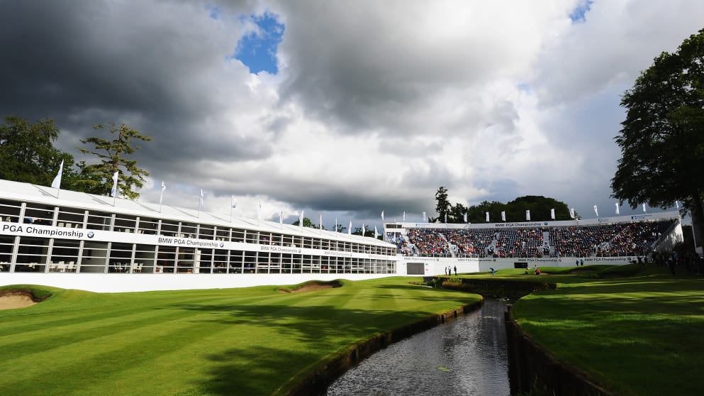 A general view of the 18th green during day three of the BMW PGA Championship at Wentworth