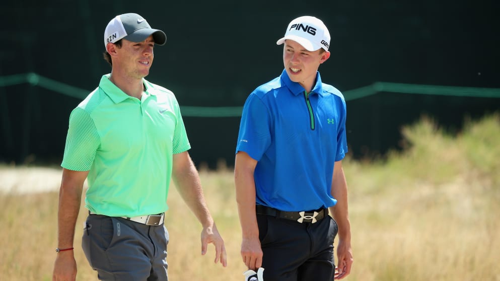 Rory McIlroy and amateur Matthew Fitzpatrick 