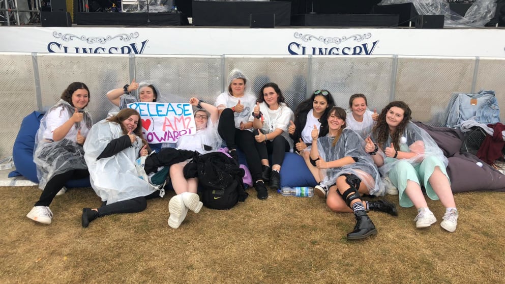 Anne Marie fans in front of stage