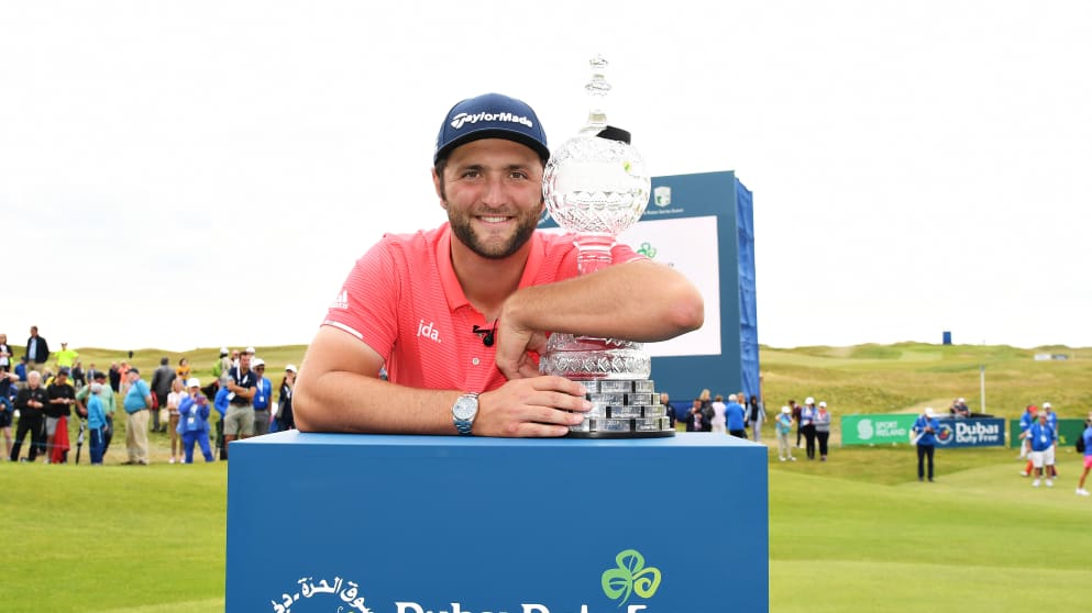 Rahm Irish Open with trophy