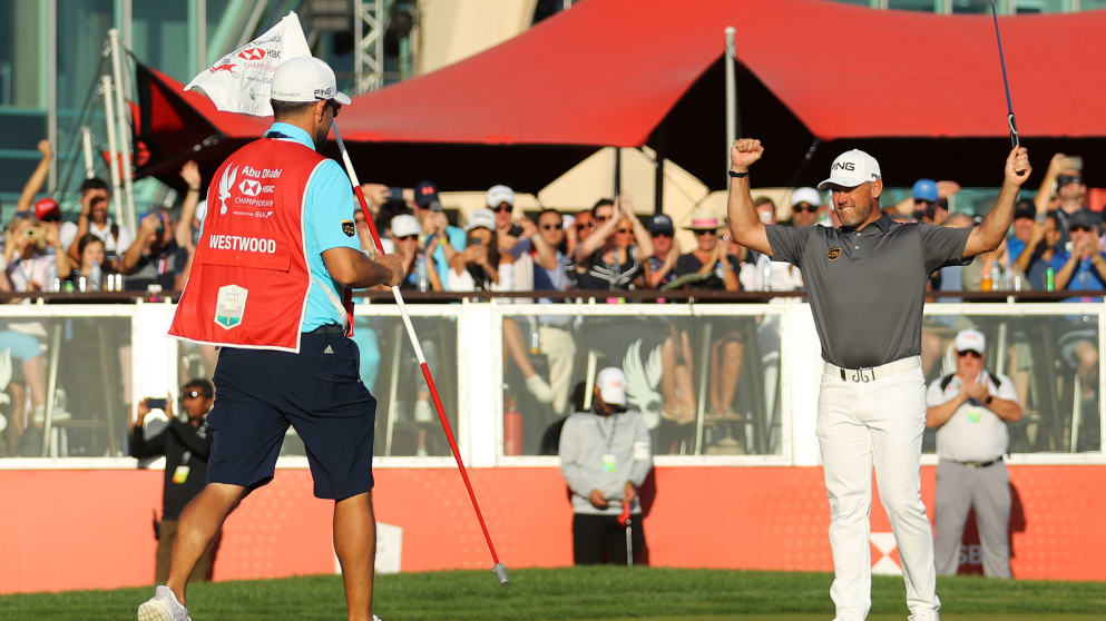 Lee Westwood after re-entering the winner's circle