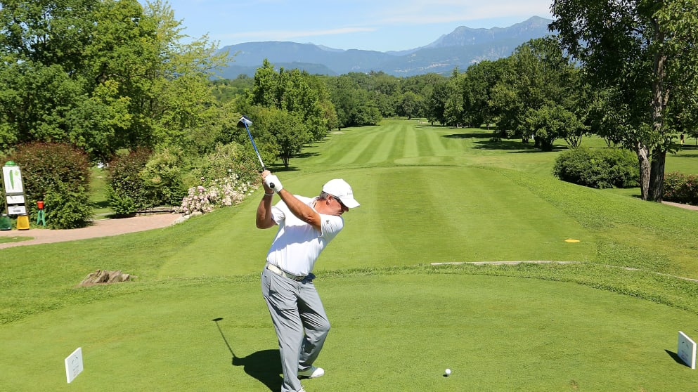Barry Lane tees off on the first 