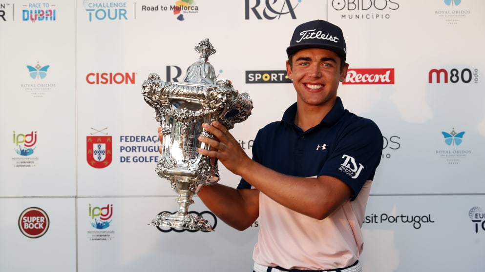 Garrick Higgo with the Portugal Open spoils. It was his first European Tour victory