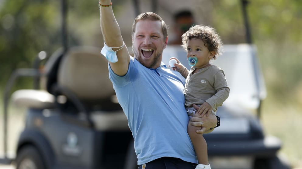 Happy fan on the Fire Course