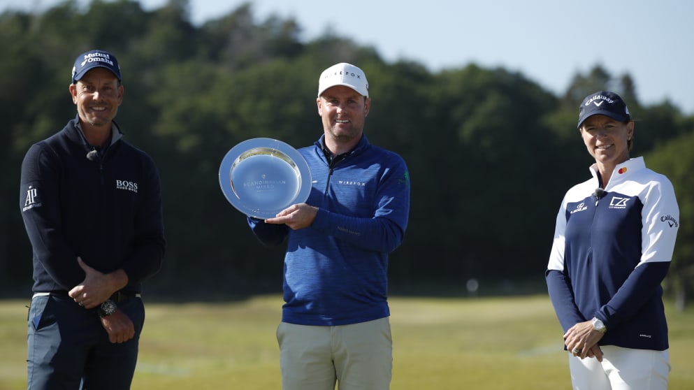 Henrik Stenson, Jonathan Caldwell and Annika Sorenstam