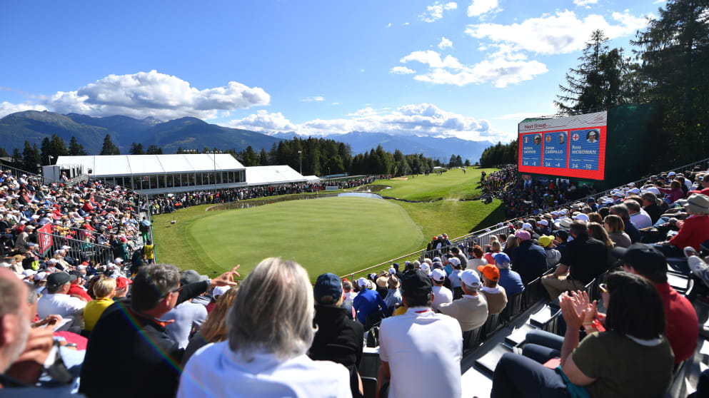 Crans Montana 18th green