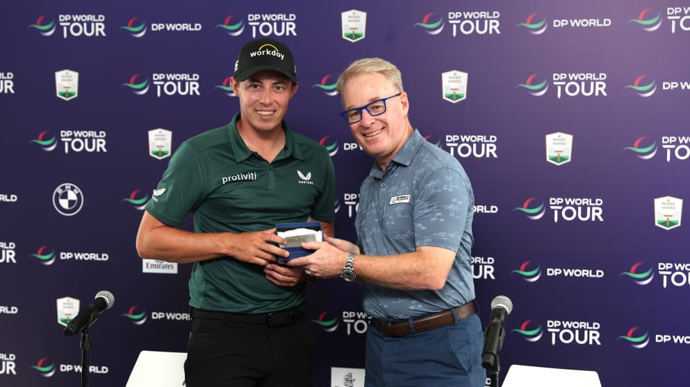 Matt Fitzpatrick with honorary life membership award