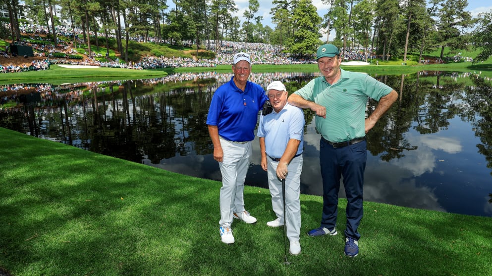 Sandy Lyle was joined by Ian Woosnam and Sir Nick Faldo ahead of his final competitive appearance at the Masters